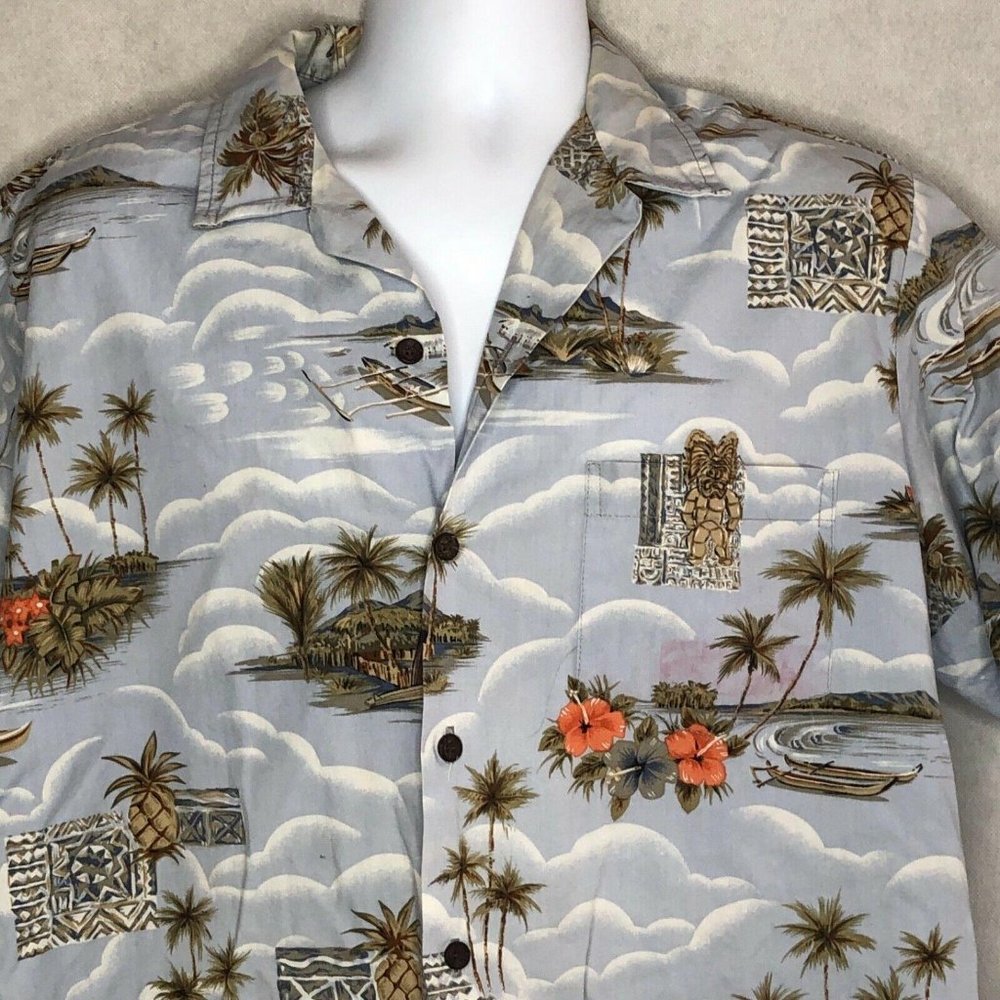 Hula Girl Hawaiian Shirt Men's XL Made in Hawaii